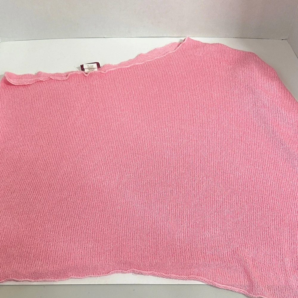Agenda pink one shoulder poncho top size one size - Picture 1 of 4